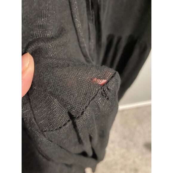 R2P Dress Womens Medium Black Linen Maxi Sleeveless Wrap Made Lagenlook FLAW - Picture 6 of 9